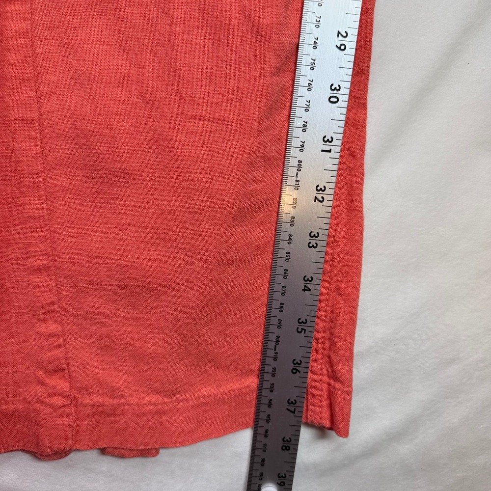 Roxy Oceanside Coral Pink Linen Blend Wide Leg Drawstring Beach Pants Womens M - Picture 14 of 16